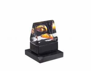 BLACK ELEMENTS SCULPTURE AC HOUSE OF MISTERY - KOSTA BODA ARTIST COLLECTION