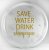 BRICKA RUND 31 CM SAVE WATER DRINK CHAMPAGNE, MARMOR MED GULDTEXT - MELLOW DESIGN