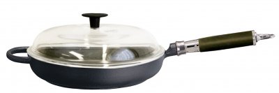 Zoom bild av RONNEBY BRUK TRAKTÖRSTEKPANNA 28 CM MED RUND KANT OCH GLASLOCK