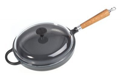 Zoom bild av RONNEBY BRUK TRAKTÖRSTEKPANNA 28 CM MED RUND KANT OCH GLASLOCK