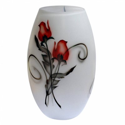 Zoom bild av Nybro Glasbruk - Crystal Ink Vas Rose, 260x160 mm