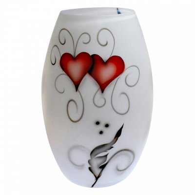 Zoom bild av Nybro Glasbruk - Crystal Ink Vas Heart, 260x160 mm