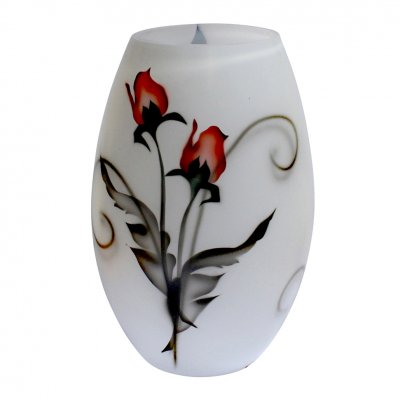 Zoom bild av Nybro Glasbruk - Crystal Ink Vas Rose, 200x130 mm