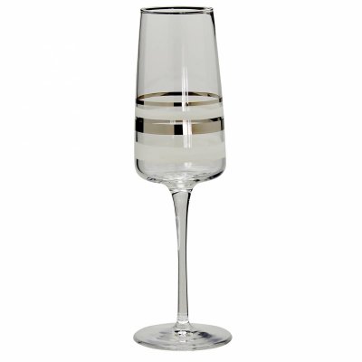 Nybro Glasbruk - Versailles Champagne 2-pack Silver-vit, 225x60 mm