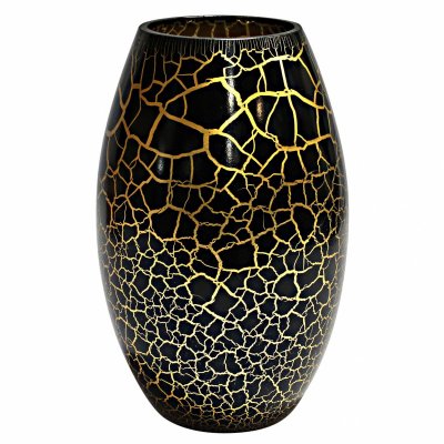 Zoom bild av Nybro Glasbruk - Croco Vas Svart-guld, 260x160