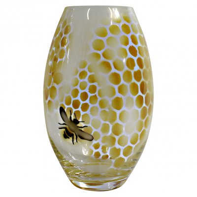 Zoom bild av Nybro Glasbruk - Honeycomb Vas Gul, 260x160 mm