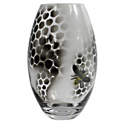 Zoom bild av Nybro Glasbruk - Honeycomb Vas Svart, 200x130 mm