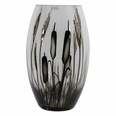 Zoom bild av Nybro Glasbruk - Kaveldun Vas Klar/svart, 200x130 mm