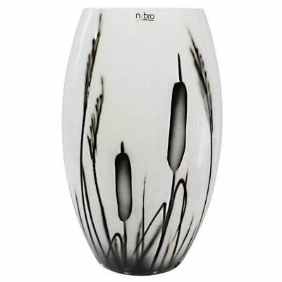 Zoom bild av Nybro Glasbruk - Kaveldun Vas Vit, 200x130 mm