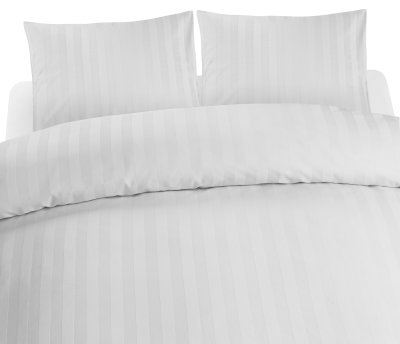 Zoom bild av 3-Dels Set Satin Vit Dubbel