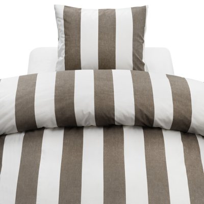 Zoom bild av 2-Dels Set Block Stripe Brun