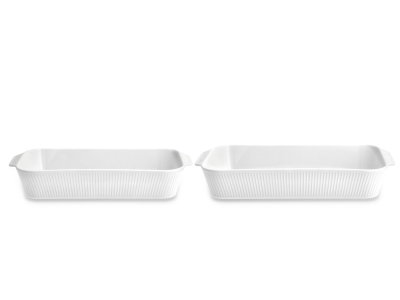 Zoom bild av Pillivuyt Fatset djupt Plissé 35 x 19 cm + 38 x 21 cm 2 st Vit