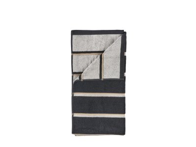 Zoom bild av Zone Denmark Badlakan Sauna 70x140 Black/Soft Grey/Camel