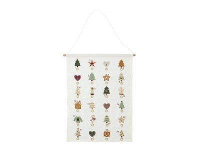 Zoom bild av Södahl Julkalender 50 x 70 cm Merry Moments Green 100% Bomull
