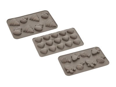 Zoom bild av Blomsterbergs Chokladform 17,50 x 11,00 x 4,00 cm 3 delar Latte Silikon