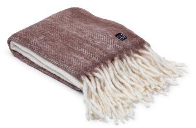 Zoom bild av Ullpläd Kosta Linnewäfveri Vinröd