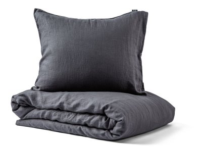 Zoom bild av Kosta Linnewäfveri Bäddset Linnea Mörkgrå 230x220