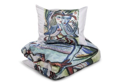 Zoom bild av Kosta Linnewäfveri Turturduvor Örngott Vit 50x60