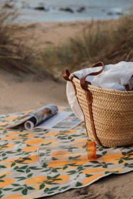 Zoom bild av Daya picknickpläd GRS återvunnen polyester Orange - Vinga Home