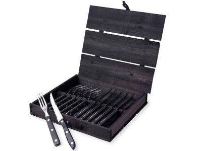 Zoom bild av Gense Steakbestick/grillbestick Old Farmer Black 12 delar Svart/St